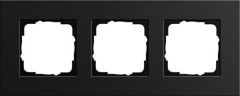 Gira Esprit cover frame aluminium black (anodised) — 3-gang — 7213126
