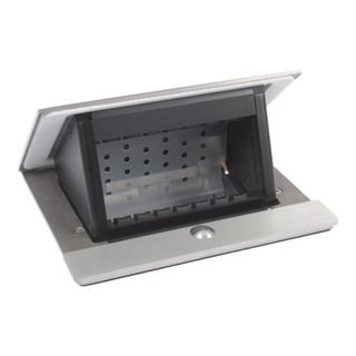 BTicino Pop-up - For flush mounting in furniture. 4 modules - Cover finish Brushed aluminum (IP44) — 150441NS