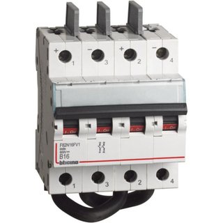 BTicino Modular circuit breaker 2P for photovoltaic - In= 16A - Vn= 600Vdc — F82N16FV1