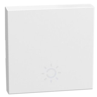 BTicino lightable key cover with lamp symbol, 2 modules white, rocker — YW4915AM2