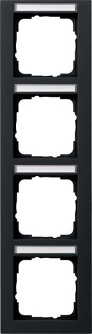 Gira E2 cover frame with inscription space black matt (lacquered) black matt (lacquered) — 111409