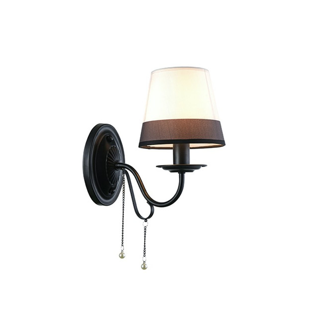 ACA Lighting WALL LUMINAIRE 1ΧΕ14 METALLIC BLACK+ WHITEBLACK SHADE+ CRYSTAL 25Χ15Χ21CM MULAN — EG167281WBW