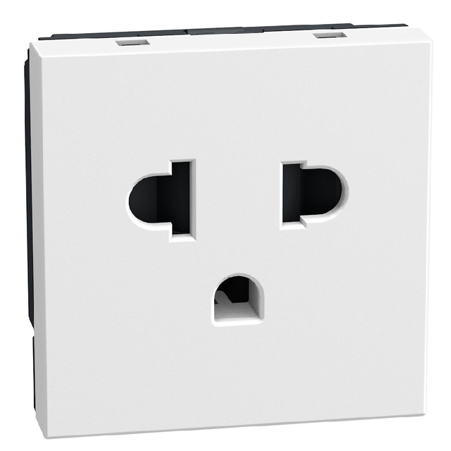 BTicino European/american standard socket 2 P+E 16 A 127/250 V - 2 modules - white — YW4126