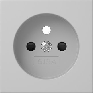 Gira Cover for socket outlet with earth pin 16 A 250 V~ and increased contact protection (Safety Plus) grey matt (laquered) System 55 — 4945015