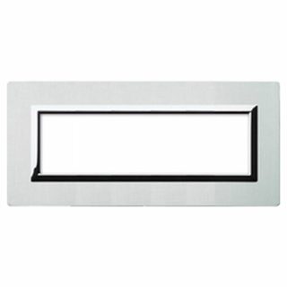 AVE Vera 44 brushed natural aluminium plate, 7 modules — 44PA7ALS
