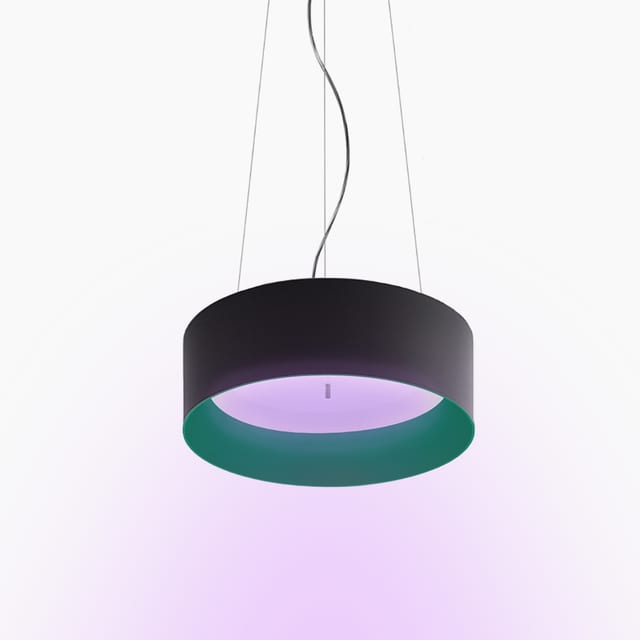Artemide Tagora Suspension 570 - Pure Integralis - Direct + Indirect Emission - APP Compatible - Black/Green — M240341IN2APP