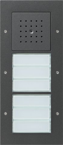 Gira Surface-mounted door station, 6-gang anthracite — 126867