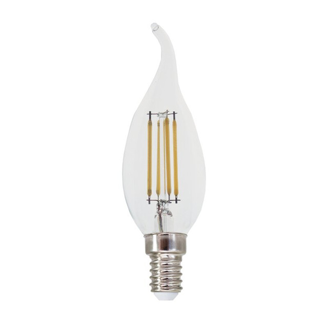 ACA Lighting LED FILAMENT E14 C35 4W TIP 4000K 230V AC 490LM RA80 30000H 360° — FLAM4NWTIP — manufacturer representative image
