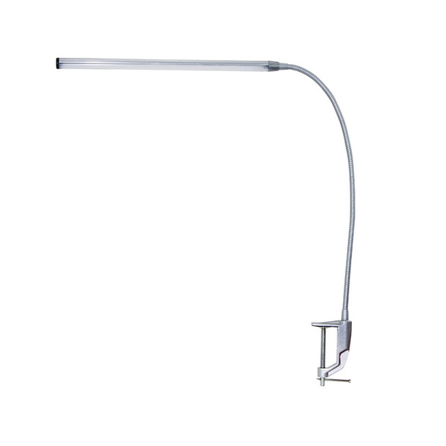 ACA Lighting NETTO LED DESK LAMP 5W 4000K TOUCH SILVER WITH SPIRAL+CLAMP 230V Η85,5CMmax DELGADO — 16055LEDNSC