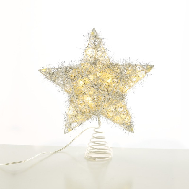 ACA Lighting "SILVER CONVEX STAR" 20 MINI WW LED LIGHTS BAT 3ΧΑΑ,IP20 23x5x20cm — X11201122