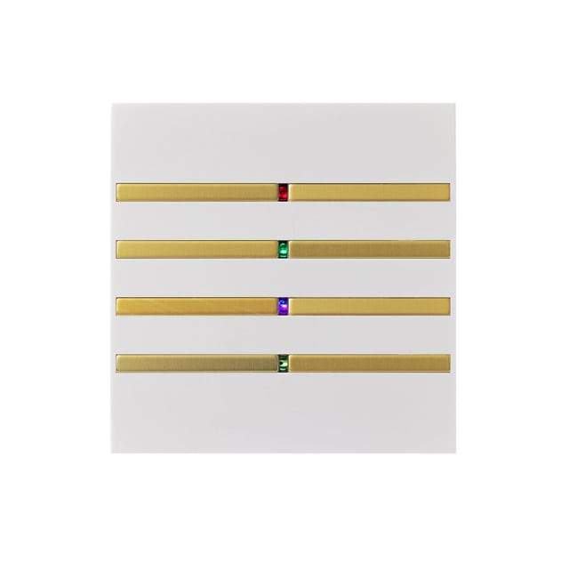 Blumotix KNX sensitive multifunction keypads cover — square, 8 buttons - White — BX-F-QKW-Gold
