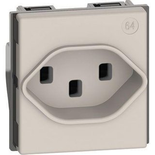 BTicino Swiss standard socket 2 P+E 16 A 250 Vac — KM4164T23