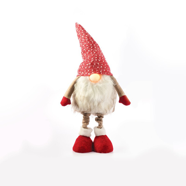 ACA Lighting "XMAS FABRIC GNOME" WW 1 LEDLIGHTS IP20 BAT (2xCR2032) 26x15x91cm — X1311612
