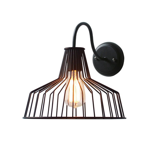 ACA Lighting NETTO WALL LAMP METAL BLACK 1 Χ Ε27 D30CM BELL HADES — KS1525W1BK