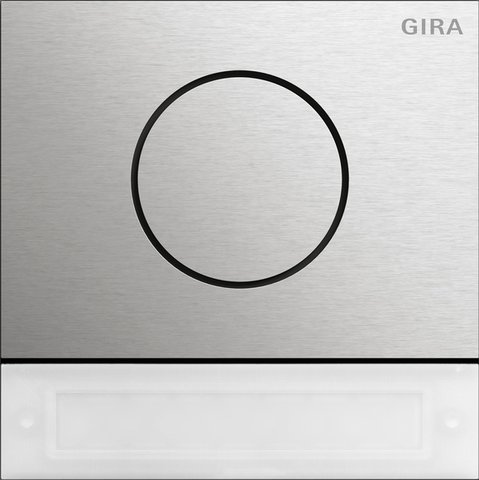 Gira System 106 door station module with start-up button stainless steel — 5569920