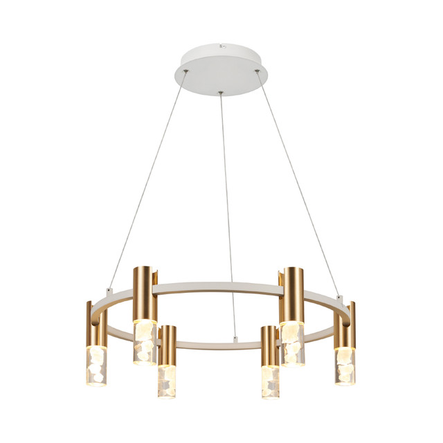 ACA Lighting OASIS-PENDANT LAMP*6 SAND WHITE ALUMINIUM LED COB 43W CCT 2150LM IP20 606X606X1500MM — CN6P43PGWCCT
