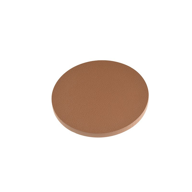 ACA Lighting NETTO WALL MOUNTED LUMINAIRE LED 24W 3000Κ 1920LM LIGHT BROWN LEATHER MDF CIRCLE Φ40ΧΗ3,6CM ECLIPSE — ZM1724LEDWLL — manufacturer representative image
