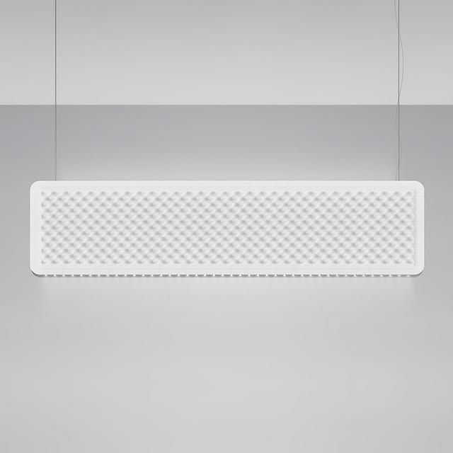 Artemide Eggboard Baffle - 1600x400 - Suspension - Direct Sharp + Indirect Diffused - 4000K - Dimmable DALI - White Cream — AZ22421