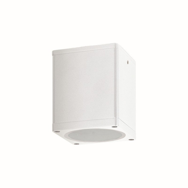 ACA Lighting GU10 SQUARE CEILING LUMINAIRE 230V AC MATT WHITE IP54 GU10 MAX.35W — LG2401GU10W
