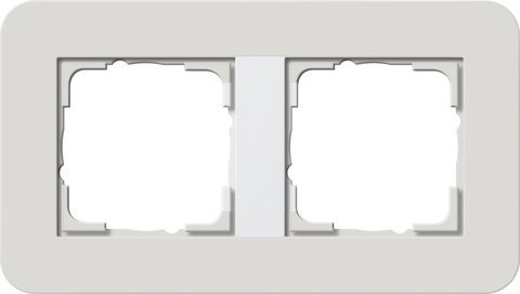 Gira E3 cover frame light grey soft touch with pure white glossy carrier frame light grey Soft Touch with pure white glossy carrier frame — 0212411