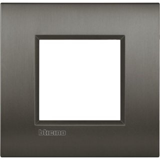 BTicino Cover plate AIR 2 modules - nickel titanium — LNC4802NIS