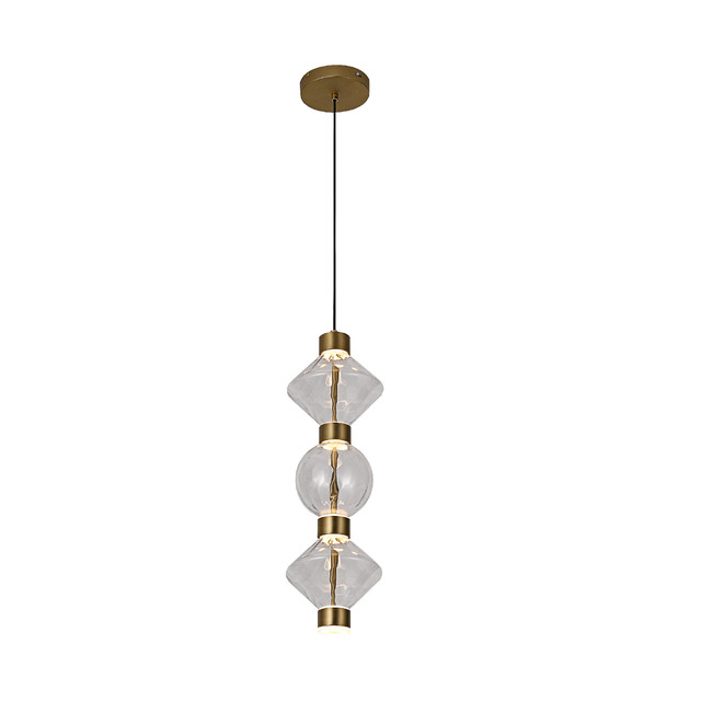 ACA Lighting RUMI-PENDANT LAMP GOLD METAL + GLASS LED 15W 3000K-4000K-6000K 1200LM IP20 — HM2503AB