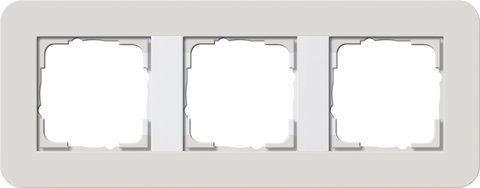 Gira E3 cover frame light grey soft touch with pure white glossy carrier frame light grey Soft Touch with pure white glossy carrier frame — 0213411