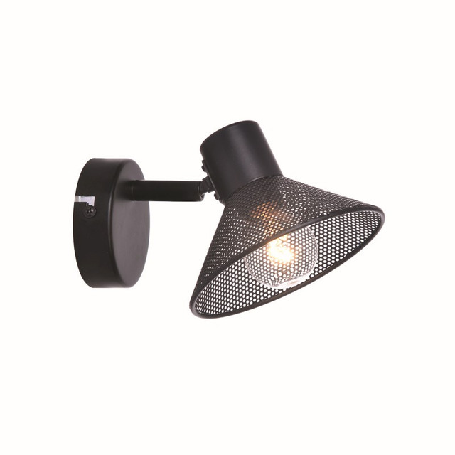 ACA Lighting NETTO WALL MOUNTED 1ΧΕ14 PALOMA BLACK METAL 16X13X9CM — TNK2831SB