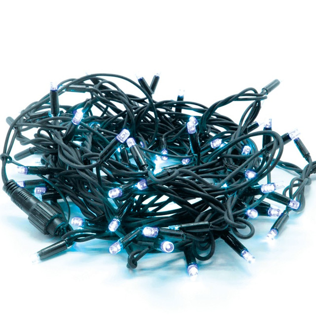 ACA Lighting 100 LED RUBBER CABLE BLUE STRING LIGHTS CONTECT. (MAX 20), 10CM DIST., 10M,IP44, 1.5 LEAD CABLE — X08100631