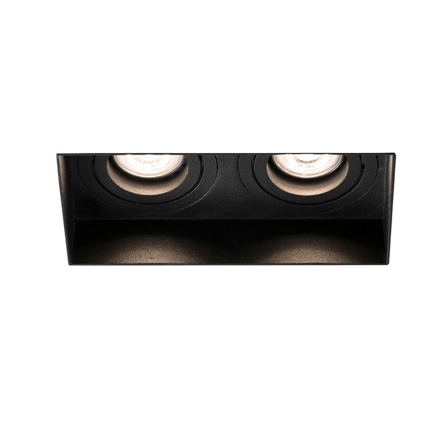 Faro Barcelona HYDE SQ 2L Black adjustable square recessed lamp without frame — 40123